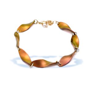 Twisted Titanium Bracelet In Earthy Color