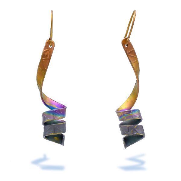 Dangle Anodized Titanium Titanium Iridescent Earrings