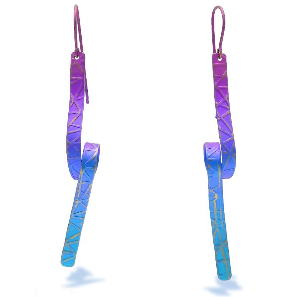 Colorful Twirl Anodized Titanium Earrings
