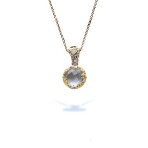Sterling Silver Crystal Flower Necklace for Women with Enamel and Gold Plated Flowers