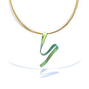 Iridescent Green Twisted Titanium Necklace