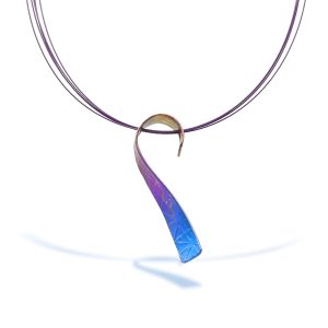 Rainbow colorful twisted ribbon titanium pendant