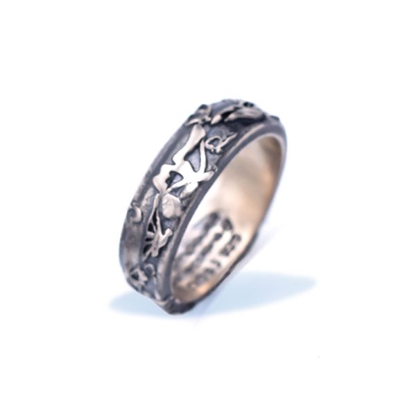 Oxidized Silver Butterfly Ring