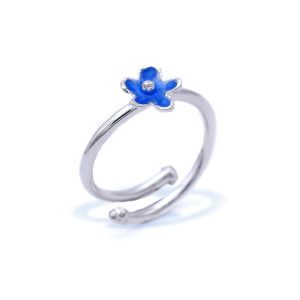 adjustable silver ring daisy flower