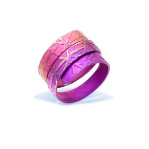 Statement Anodized Titanium Ring for Women