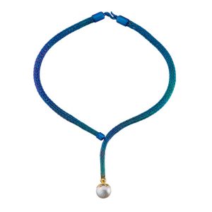 Sock Titanium Necklace with pearl
